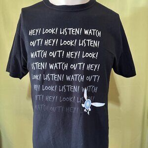 Navi Legend of Zelda Hey Look Listen Men's Dark Blue T Shirt Size XL Cotton